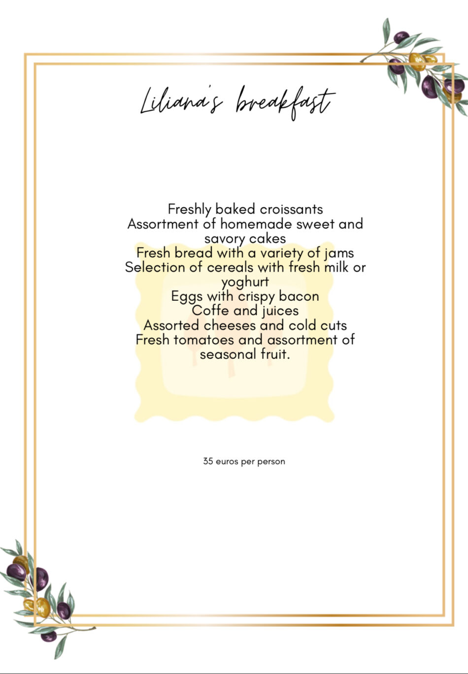 Breakfast Menu